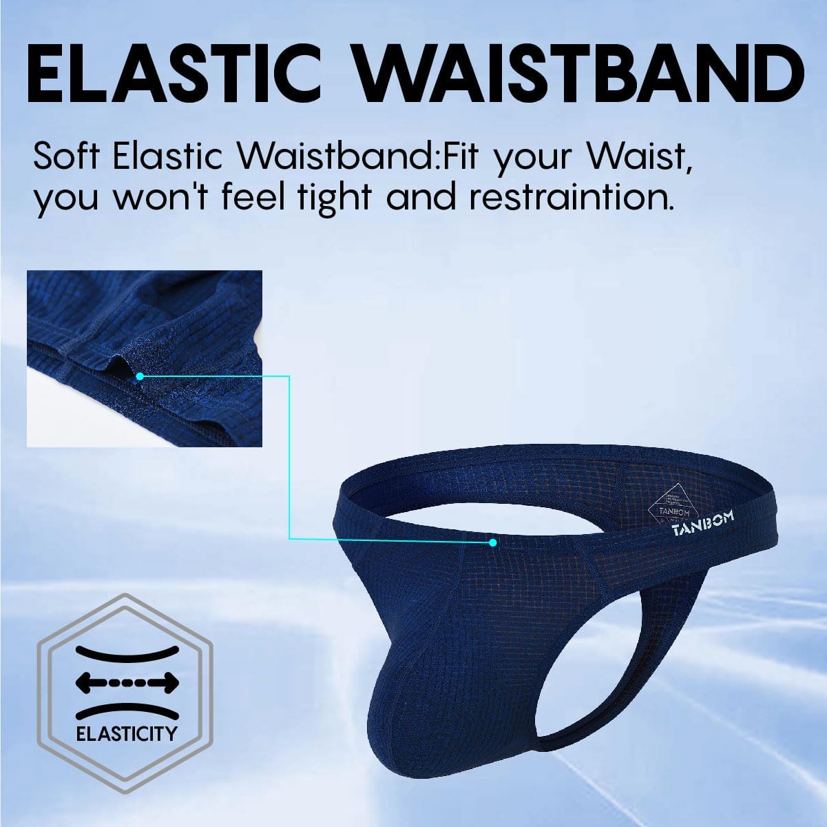 Mens Bulge Pouch Thongs Underwear Sexy Low Rise Striped T-Back Breathable Stretch G Strings - Image 4