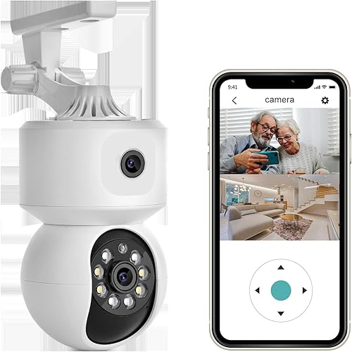 Miniatura 2 de Cámara de doble lente, cámara panorámica inteligente inalámbrica WiFi, vigilancia remota de 360 grados, seguimiento automático de vigilancia remota