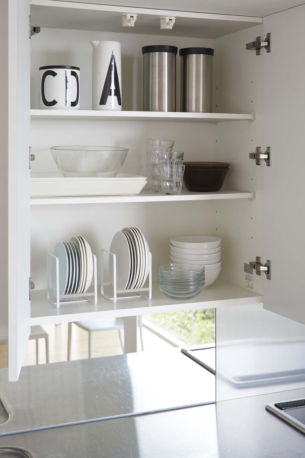 Yamazaki Industries 2323 Dish Stand, Dish Rack, Plate, S, White