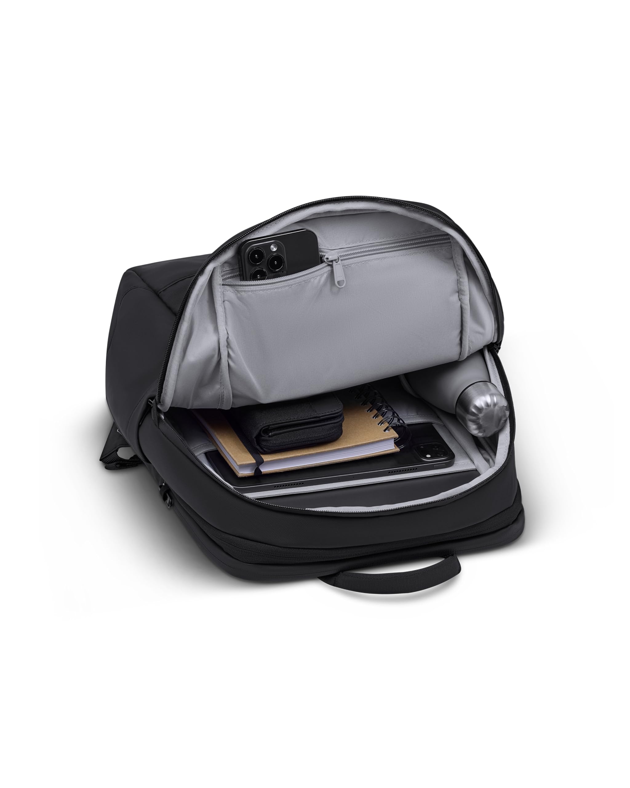 LARKSON Zaino da lavoro per computer portatile da uomo Nero - Bjarne Small - Zaino da viaggio e lavoro con scomparto per pc portatile da 16 pollici - Bagaglio a mano aereo - Idrorepellente