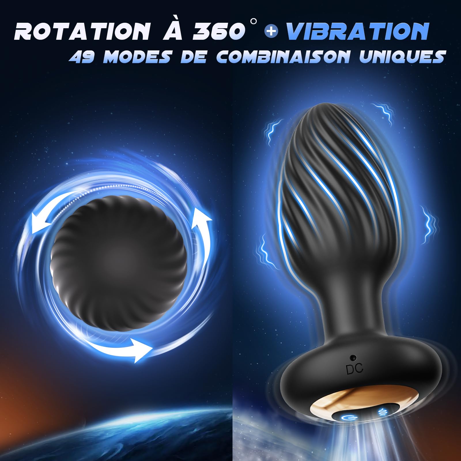 Plug Femme Débutante Sex toýs Femme Anus, Gode Anal Buttplug avec 7 Modes de Rotation et 7 Modes de Vibration, Sex Toys Plugs Anals Sextoyse Homme, Jouet Ana Jouet Sexualité Couple Sextoys