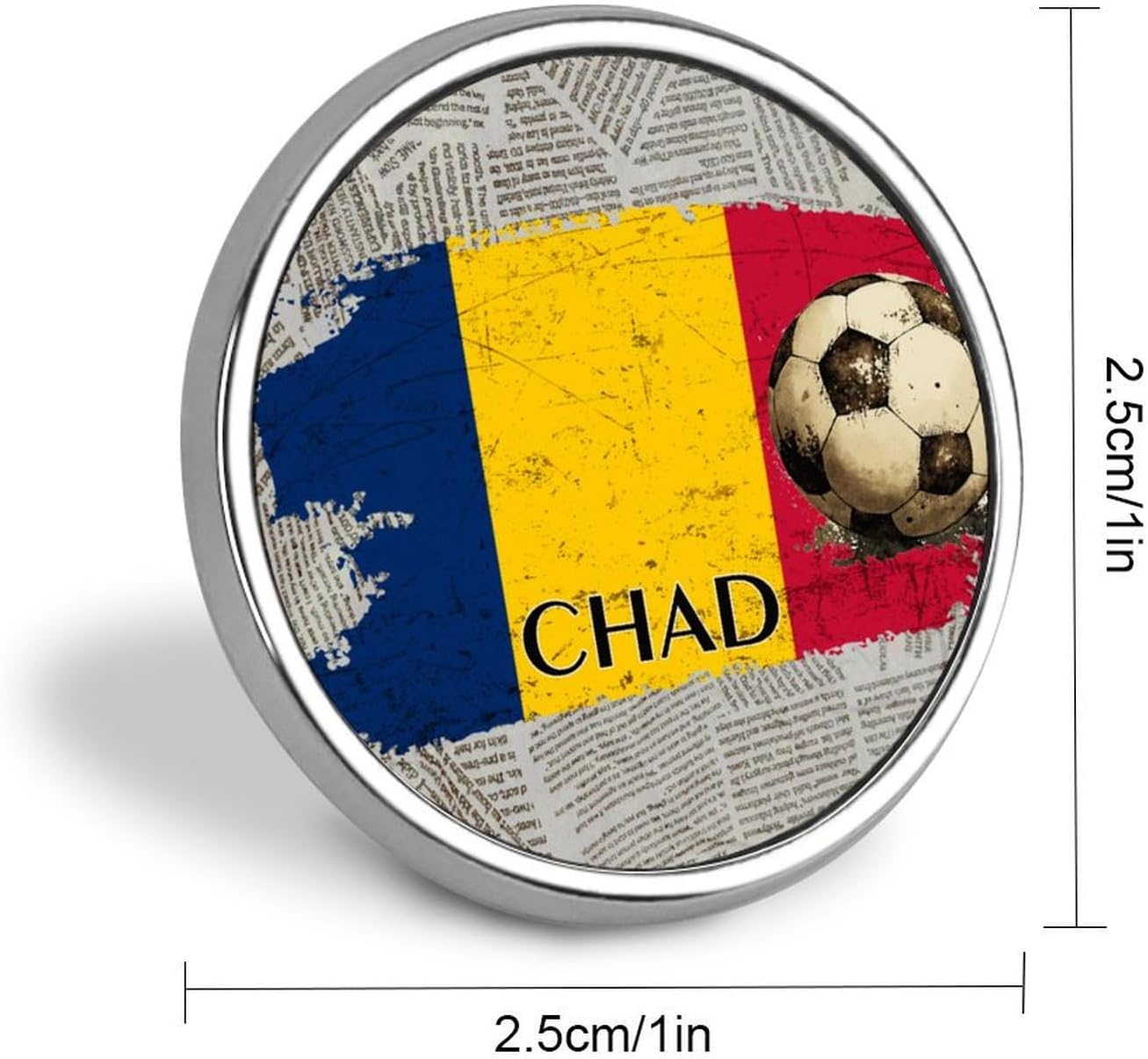 Chad Flag Football Enamel Pins Sets Sports Fan National Flags Hat Pins National Pride Button Pins Backpack Pins Modern Lapel Pins Accessory For Men Women Girls Housewarming Gift, style-23