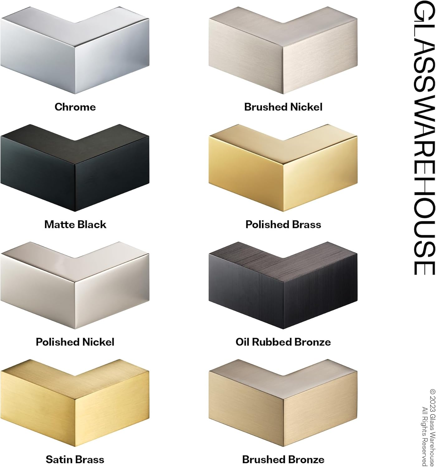 Glass Warehouse 78" x 20" Frameless Shower Door - Single Fixed Panel Satin Brass Satin