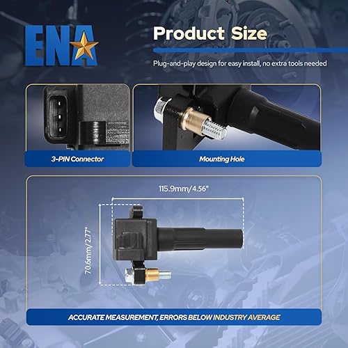 Miniatura 6 de ENA Juego de 4 bobinas de encendido compatibles con Subaru 2002 2003 2004 2005 Impreza WRX 2.0L H4 repuesto para EJ205 C1401 UF480