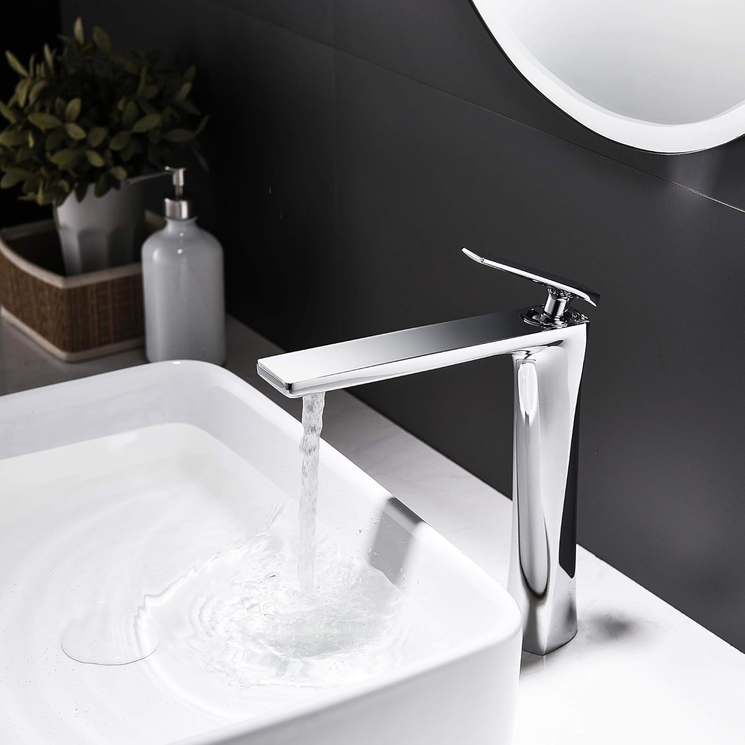 Up To 40% OFF JOMOLA Bathroom Vessel Sink Faucet Single Handle Vanity Sink Bowl Basin Faucet One Hole Tall Bathroom Faucet Lavatory Basin Mixer Tap Brass Matte White