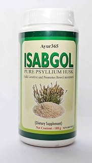 Ayur365 Pure Psyllium husk Unflavoured & Sugar-Free For Gentle Relief of Irregularity 100g, 29 Doses & Four Weeks Supply