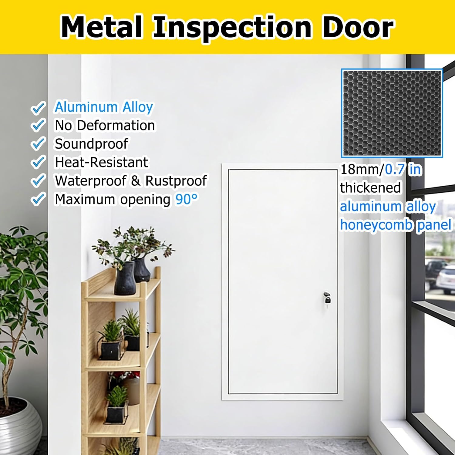 Lockable Crawl Space Access Door, 16 20 28 30 40 48 50in Access Panel with Soundproofing Strip, Small Electrical Panel Cover for Bathroom/Hallways(W x H(32" x 40"))