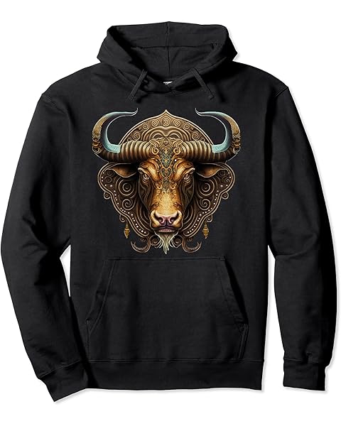 Taurus Astrology Sign Mandala Bull Zodiac Aesthetic Pullover Hoodie