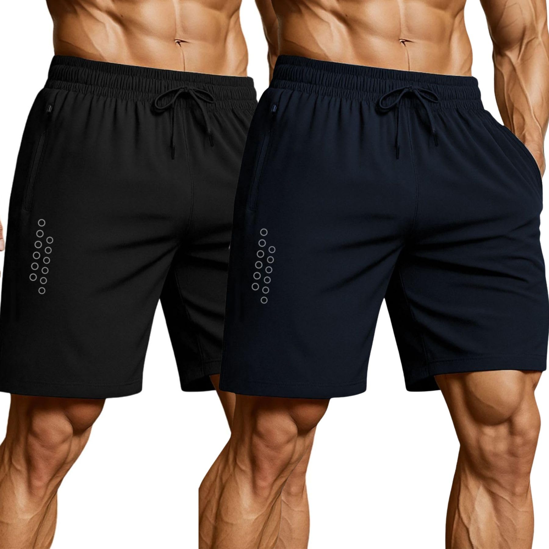 3Colors RGB Men's Outdoor Quick Dry Lightweight Sports Shorts Zipper Pockets-Dot Holes-picture-19