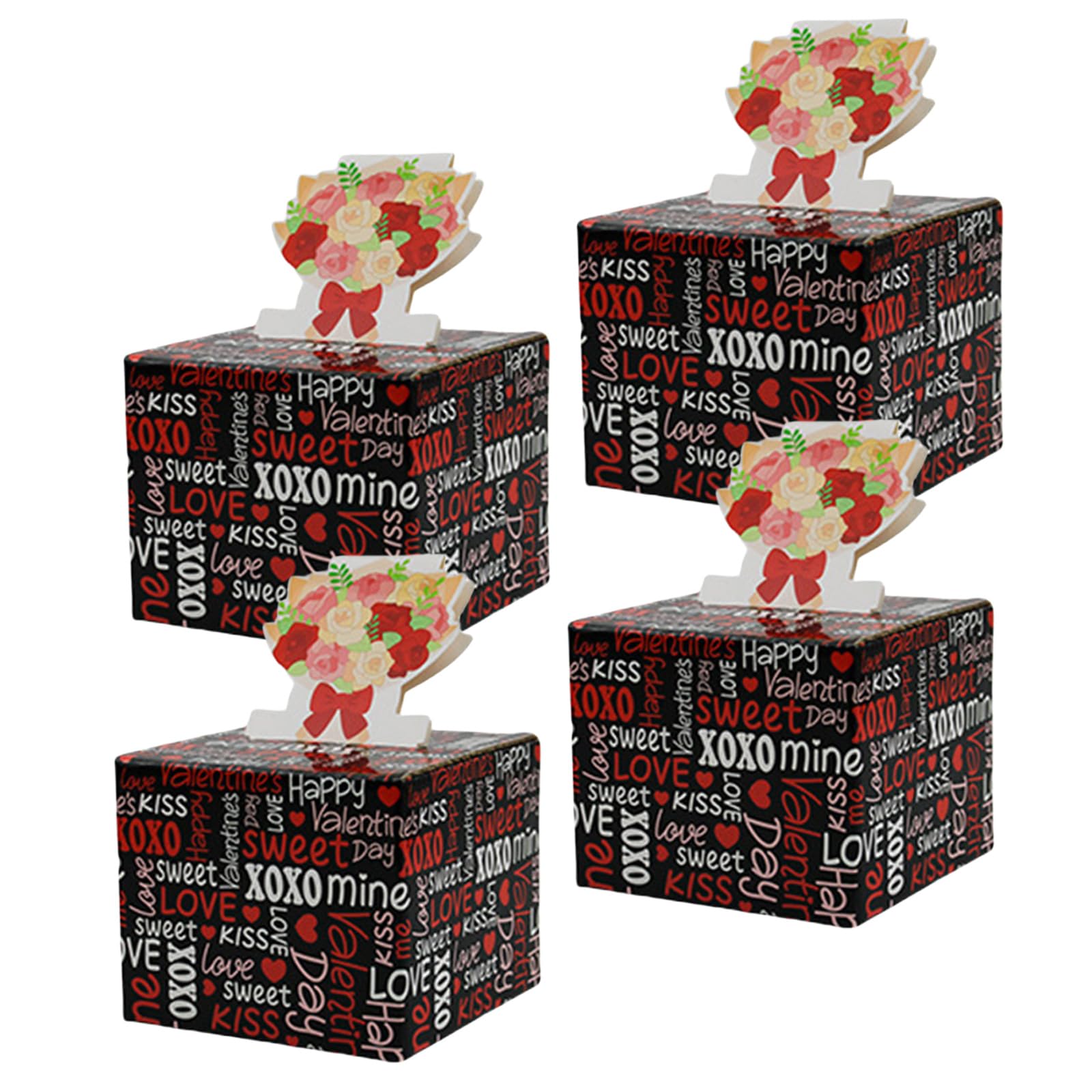 Buxuaaaa Of 4 Valentines Day Cash Gift Box Surprises Money Holders for Couple Girlfriend Wedding Accessory Money Holders Cash