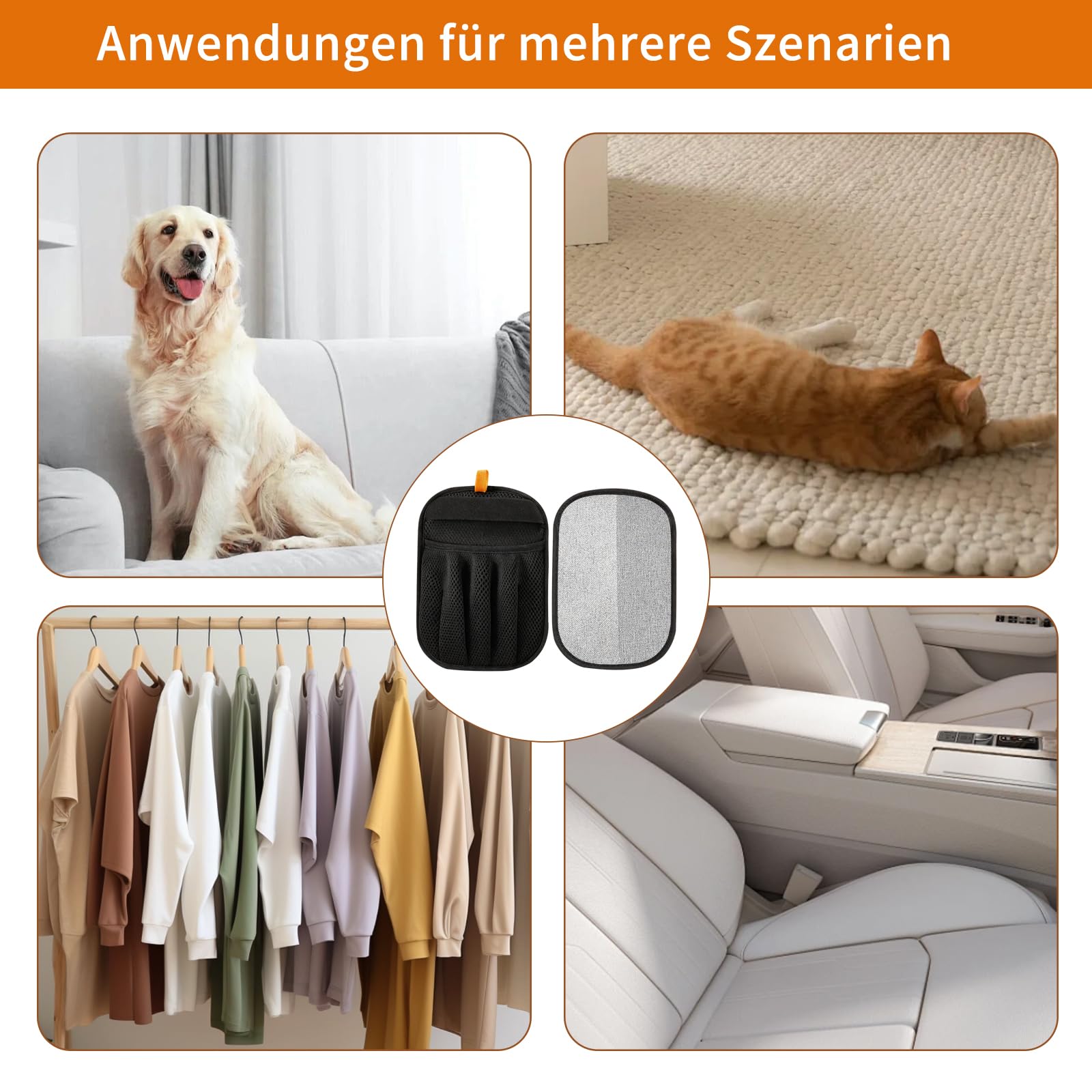 Guanto Antipelo per Cane e Gatto - 2 Guanti Elettrostatici per Rimuovere Peli Animali, Riutilizzabile e Lavabile, Doppia Azione per Vestiti, Divani e Auto
