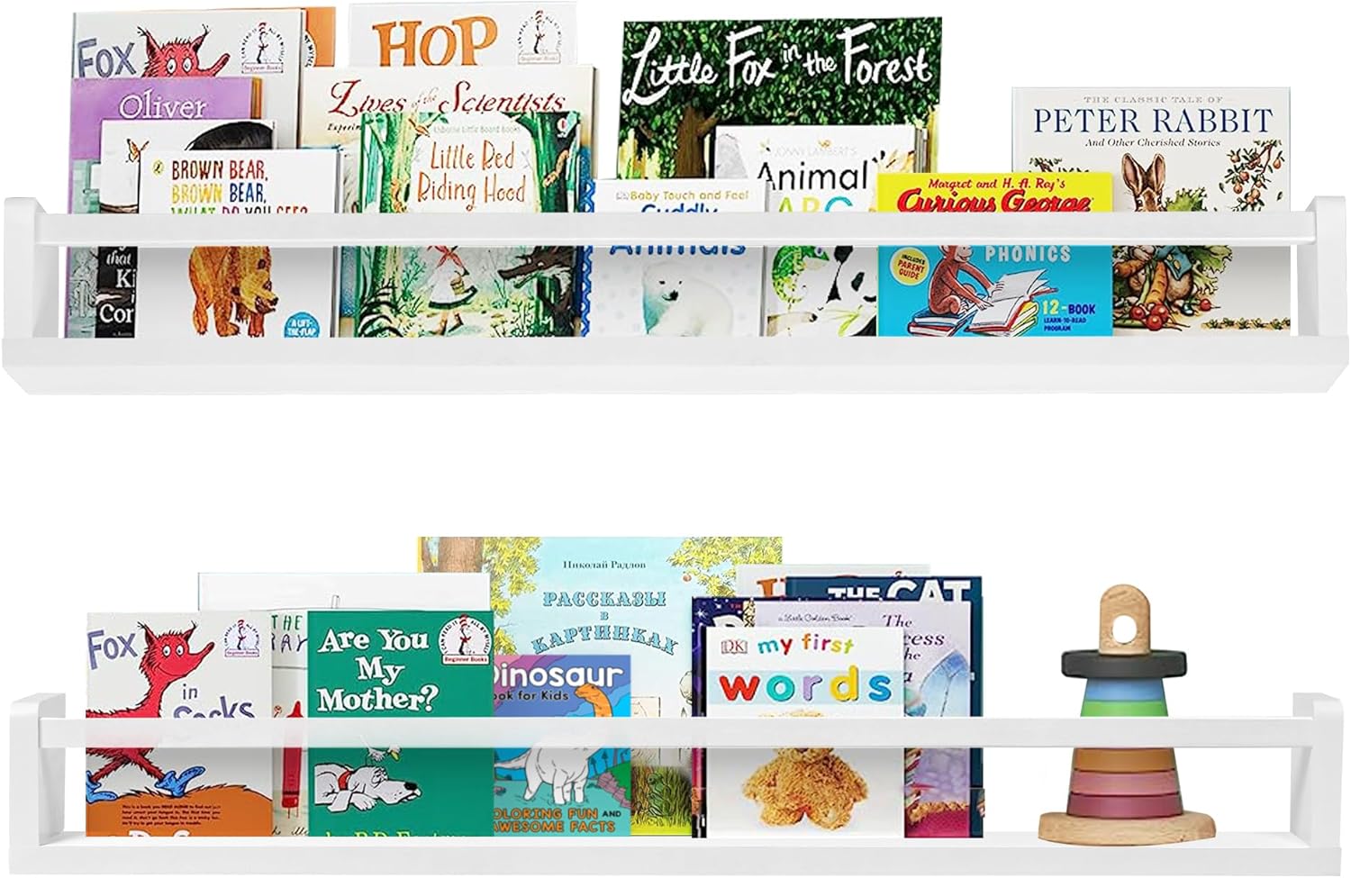 Hhyoisn 32 Inch Nursery Book Shelves Set of 2,White