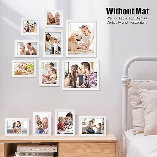 Miniatura 6 de Egofine Juego de 12 portarretratos para decoración de pared con dos marcos de fotos de 8 x 10, cuatro de 5 x 7, cuatro de 4 x 6, dos de 4 x 4, para