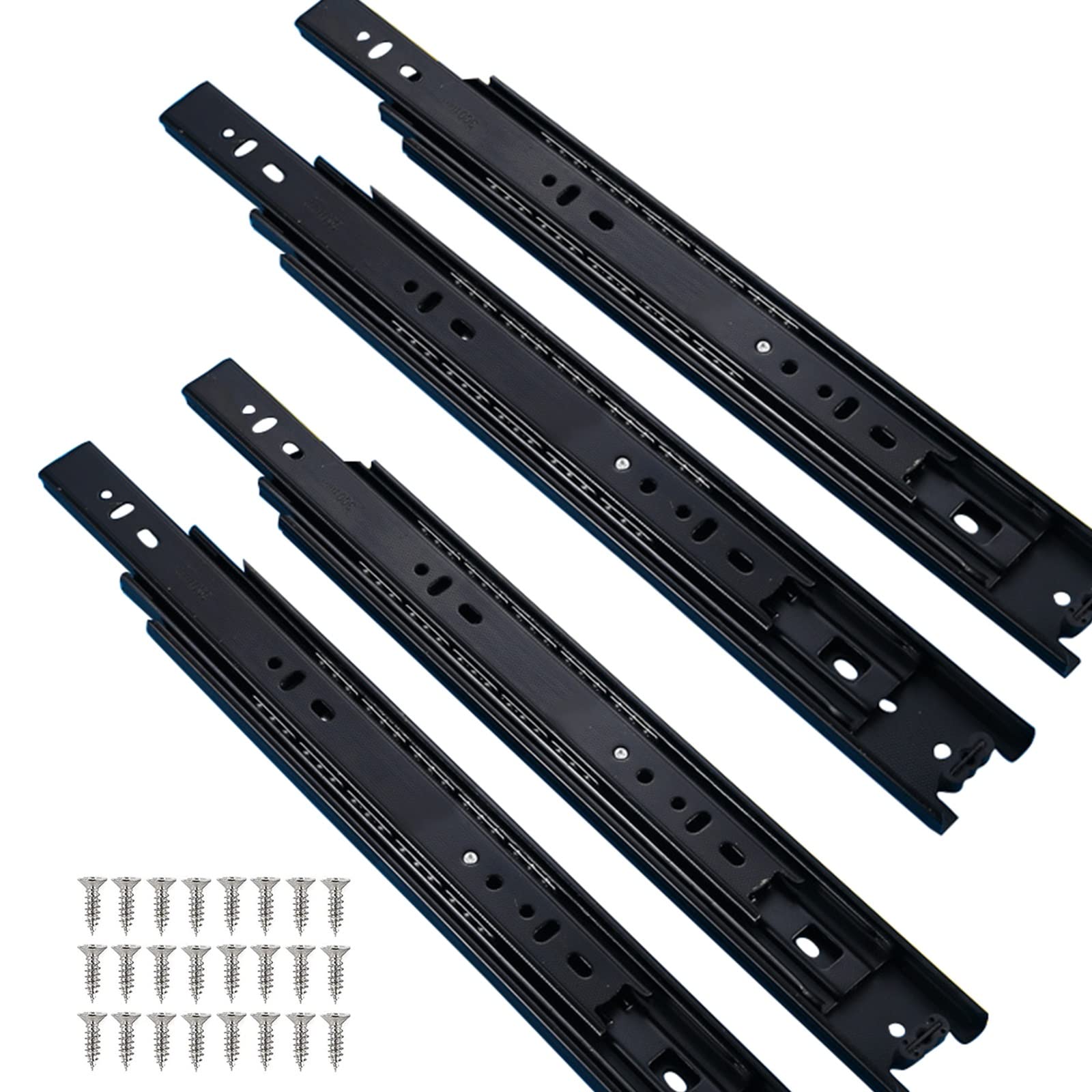 Guías para cajones de gabinetes Guías for cajones de extensión completa de 7 pliegues for armario de cocina, 250, 350, 400, 450, 500 mm, 2 pares de guías de rieles deslizantes de metal con rodamiento