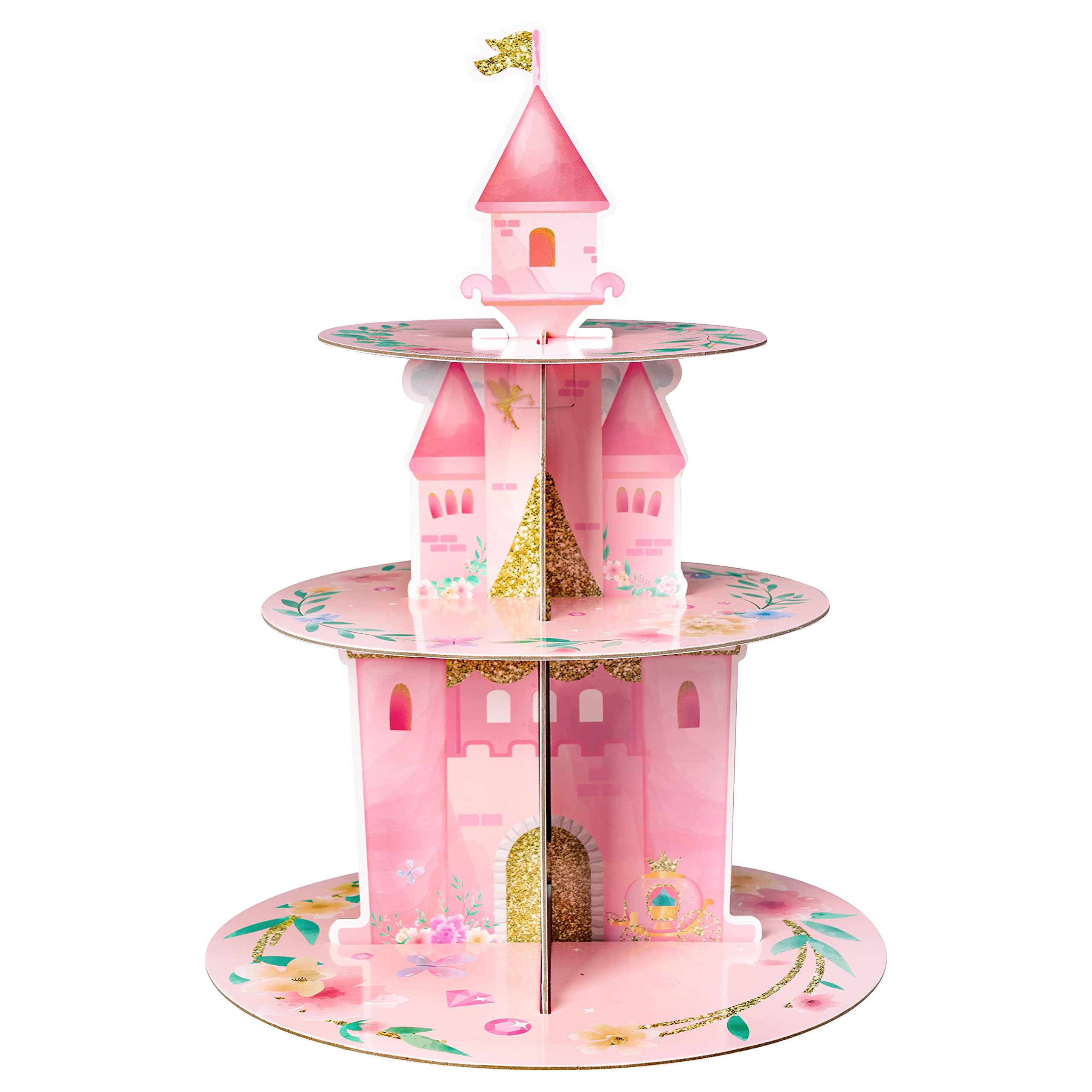 Supporto Per Cupcake A 3 Livelli Axolotl In Cartone Rosa - Torre Dolci A Forma Di Salamandra Messicana - 4