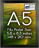 Vista 7 de PFFO - Marco A4 para póster o impresión, marco de fotos negro moderno, 8.27 x 11.69 pulgadas (8.268 x 11.693 in)
