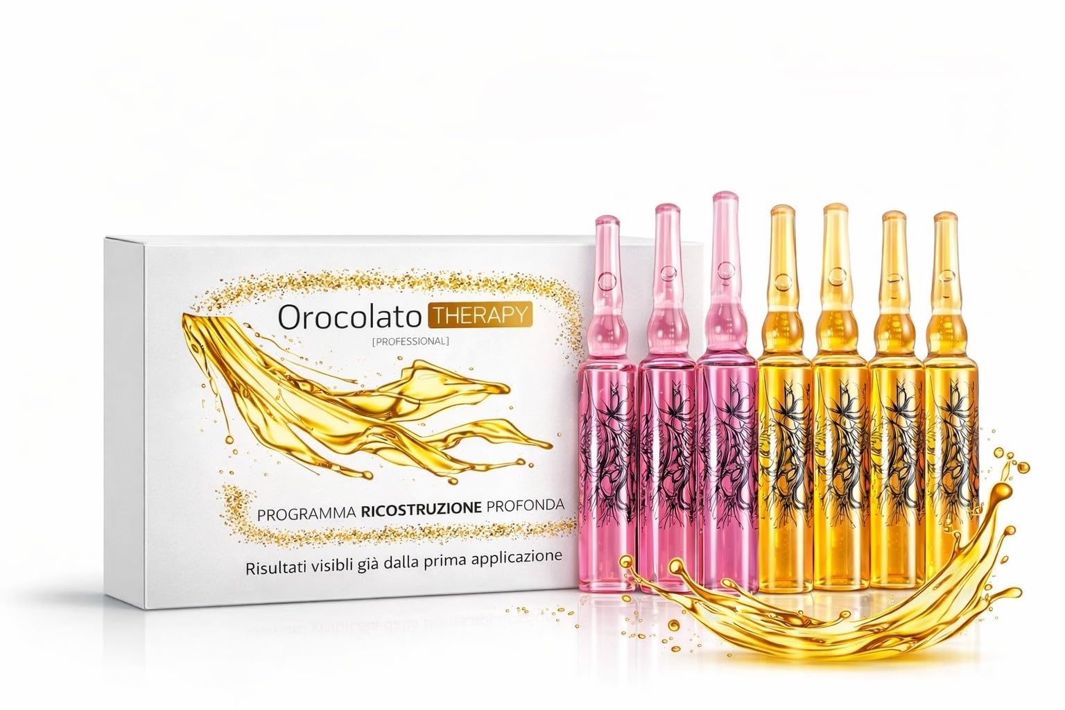 Fiale Ristrutturanti Capelli Professionali – Capelli Visibilmente Più Forti e Morbidi già dalla Prima Applicazione – Trattamento Intensivo Riparatore per Capelli Secchi e Danneggiati – 10×12 ml