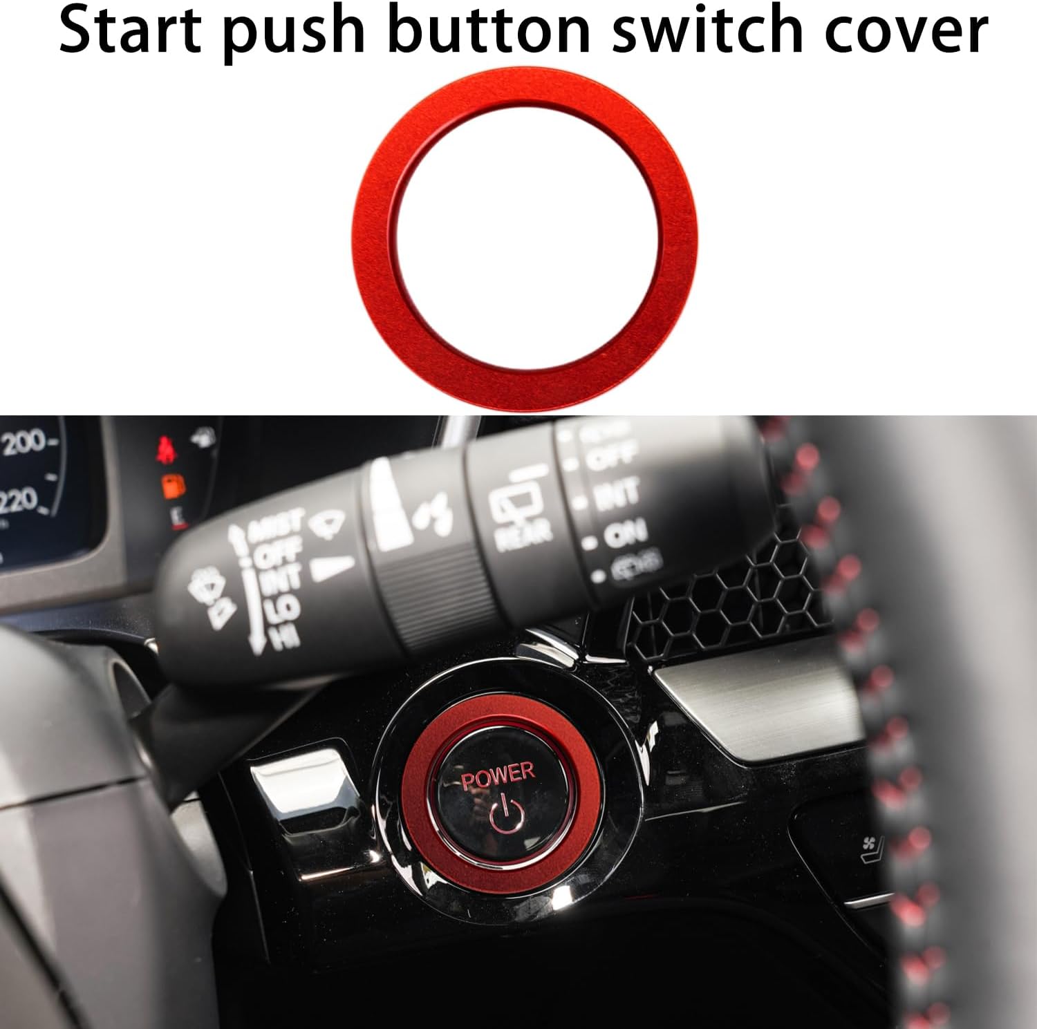 Air Conditioning Vent Knob Cover for Honda Civic Accessories 2022-2024 2025 2026, for CRV 2023-2025 2026 Start Stop Push Button Ring, Vent Lever Trim, AC Switch/Volume Knob Cover (9pcs, Red)