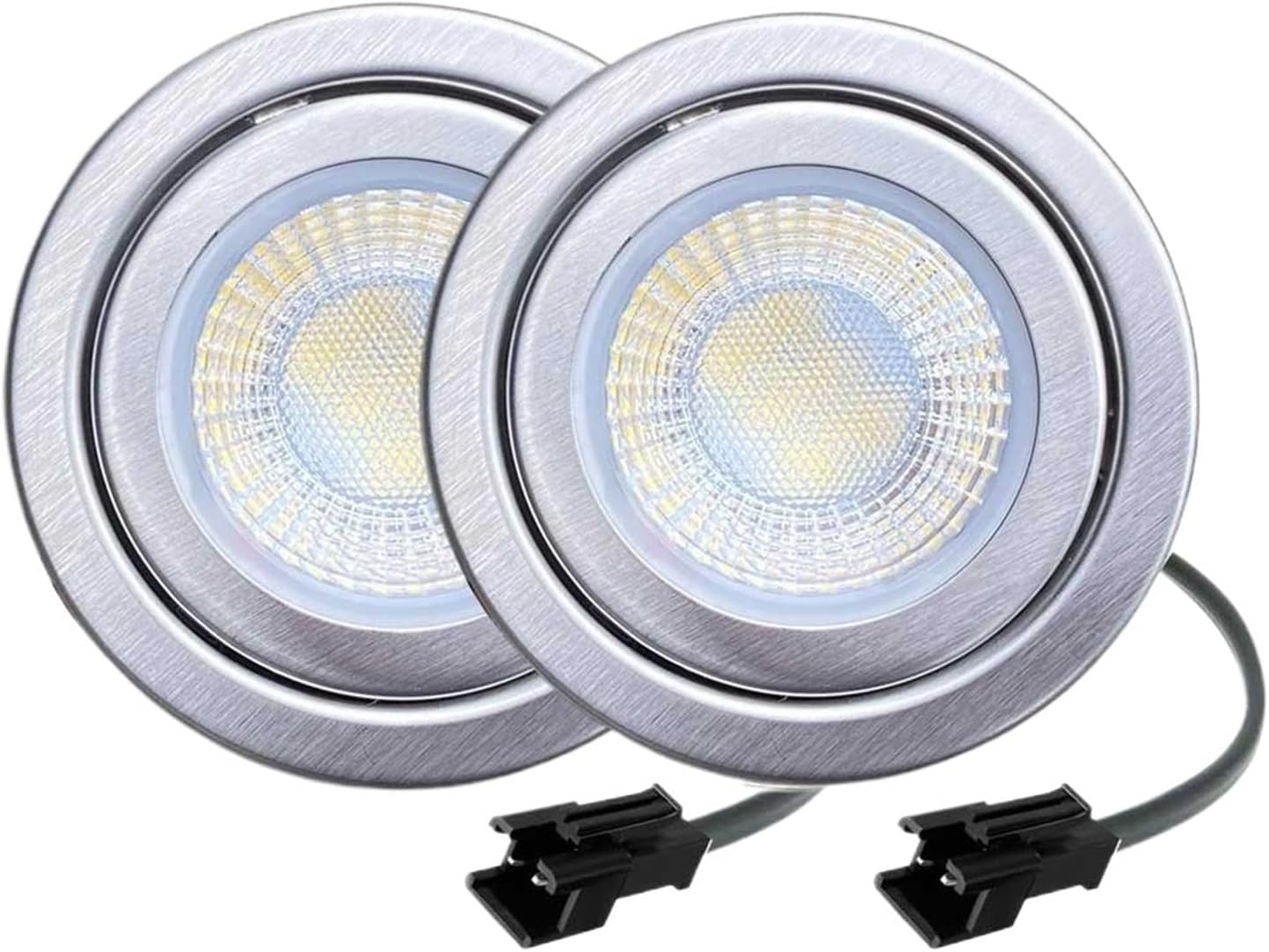 2-Pack 12V AC DC 68mm Cooker Range Hood Bulb Light 1.5W LED Kitchen Undercabinet Puck Closet Light Bulb Motorhome RV Yacht Light(White 6000K,With EL Connector)