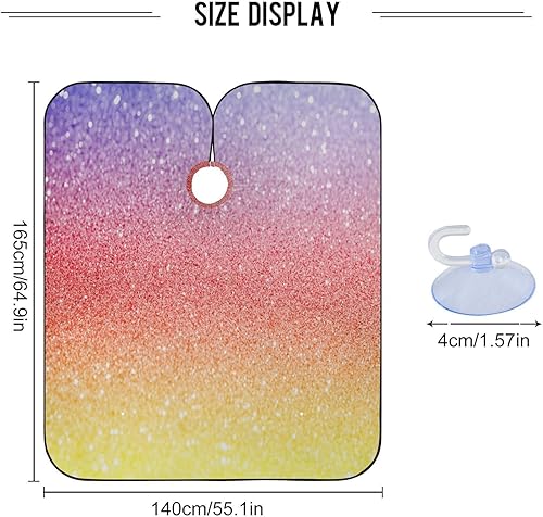 Miniatura 3 de Pink Glitter Hair Styling Apron Salon Capes for Clients Waterproof, 64.9 x 55.1 Inches Hair Cape Haircuts