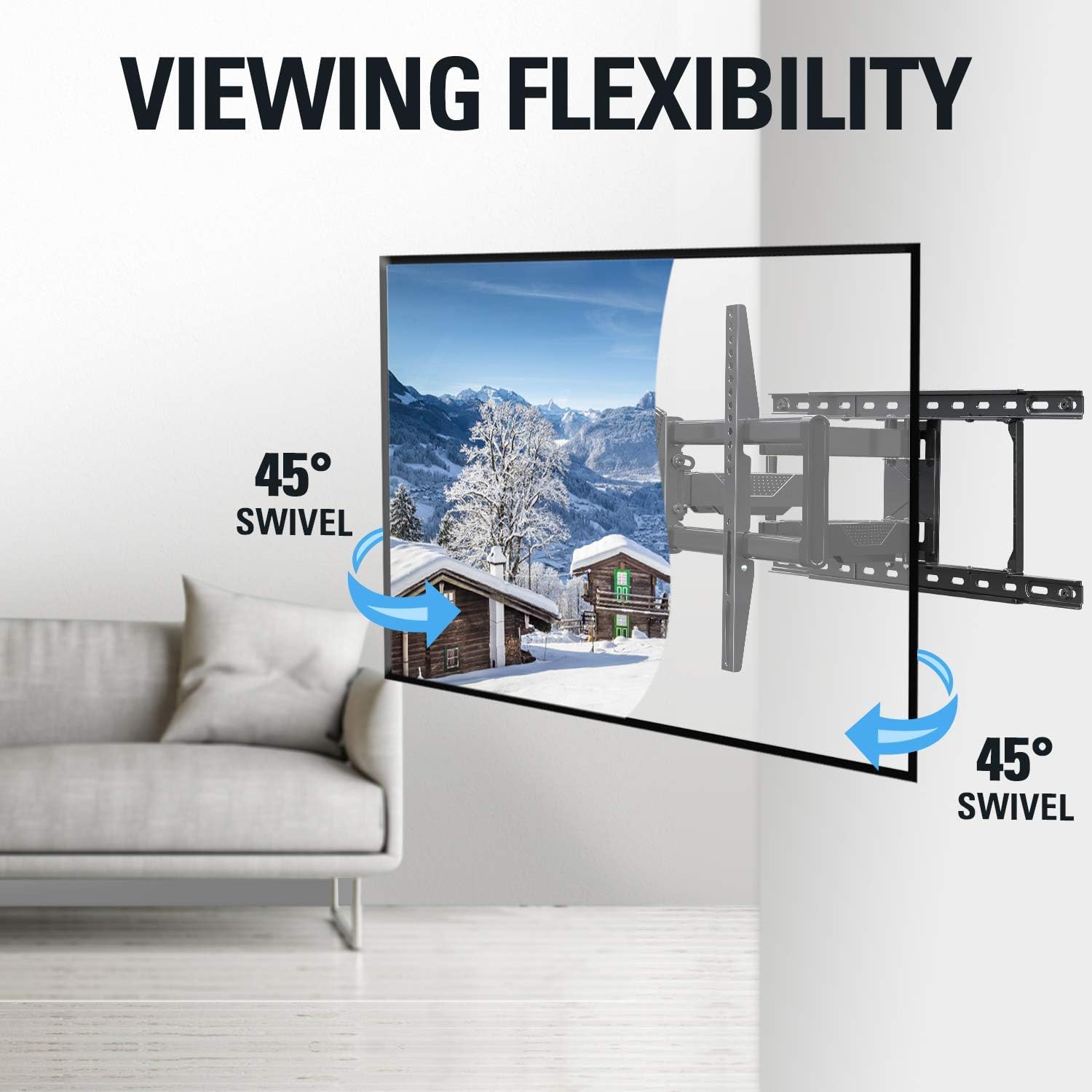 Mounting Dream MD2617-24K TV mount swivel flexibility
