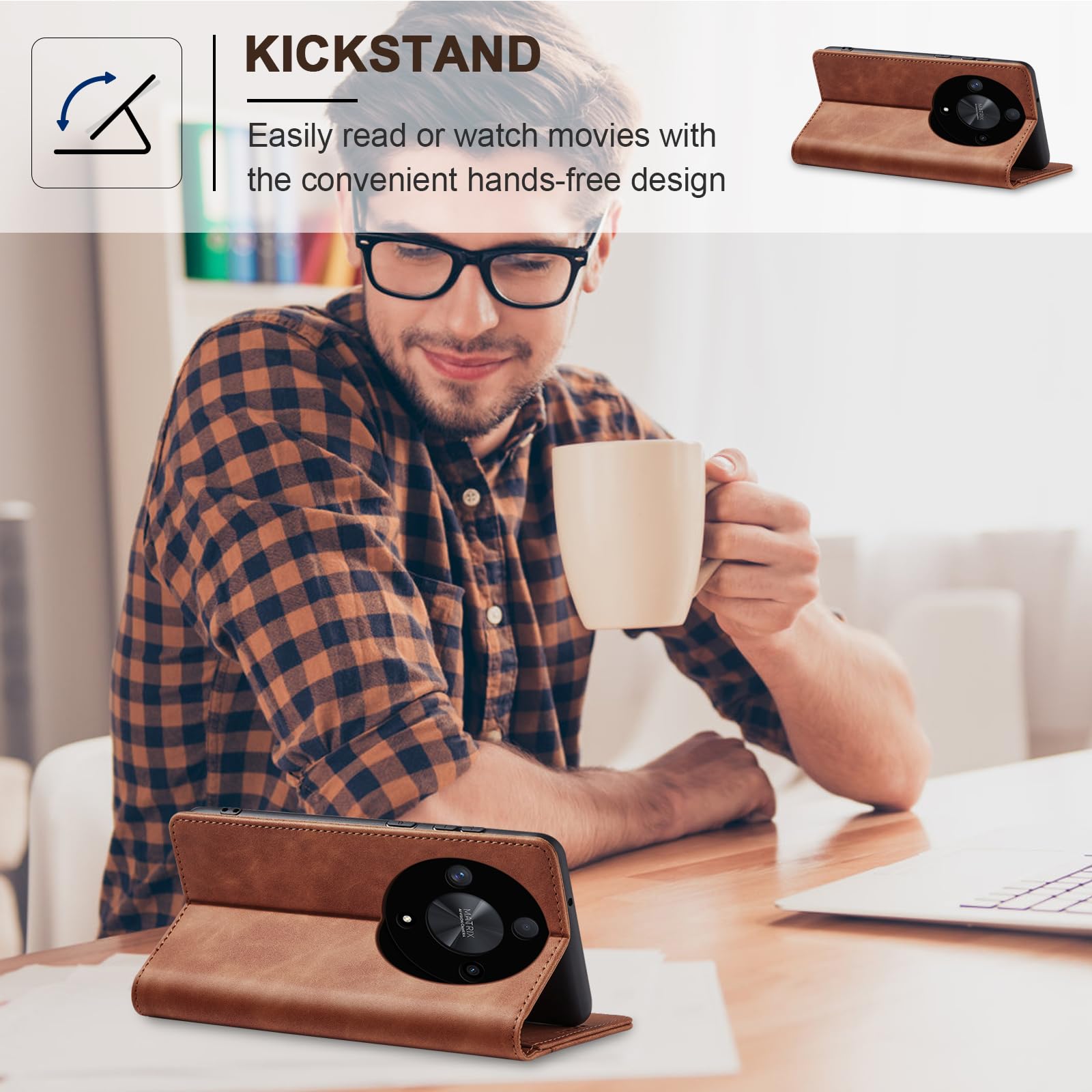 Handyhülle Für Honor Magic 6 Lite 5G – PU Leder Flip Case Mit Standfunktion & Kartenfächern