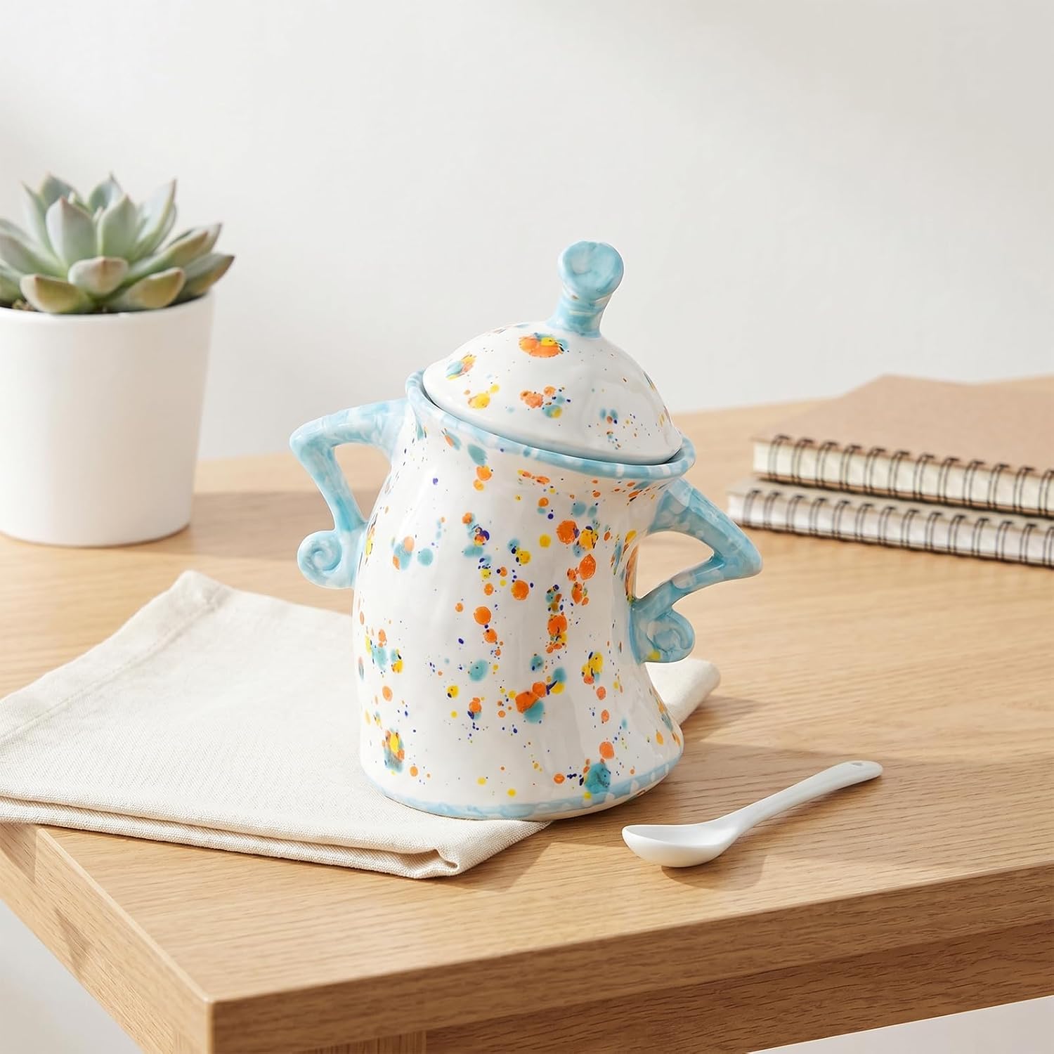 Canister With Attitude, Large Ceramic Jar with Lid Ceramic Decorative Cookie Jars, Attitude Canisters for Coffee, Tea, Sugar, Spices Storage image 2
