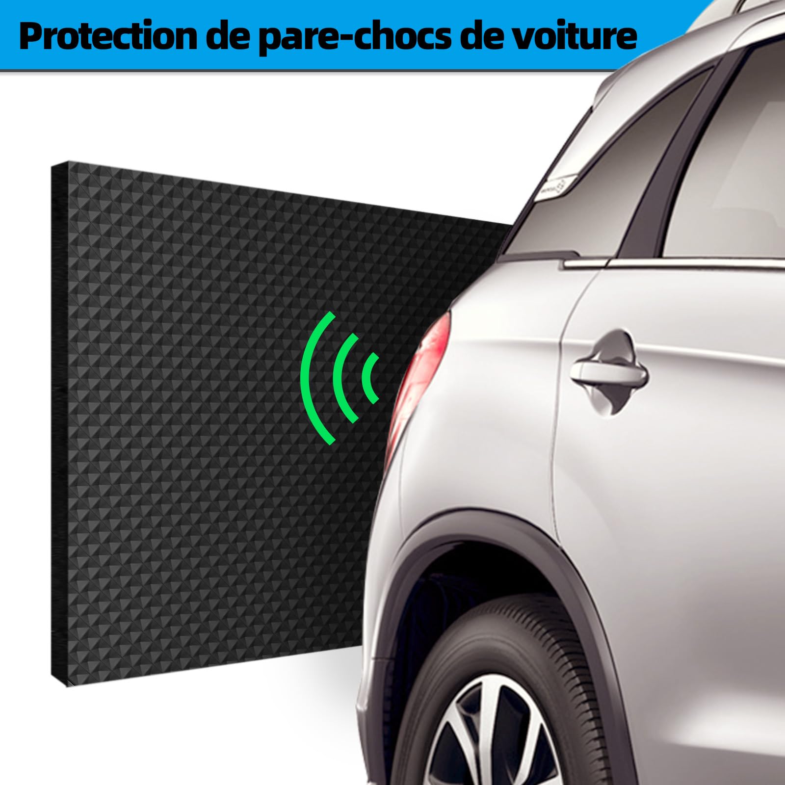 Spurtar Mousse Protection Garage Mur, EVA Protection Portiere Voiture Autoadhésive - Idéal Protege Porte de Voiture, 2 Rouleaux de 200 x 20 cm, 6,5 mm,Total 4 mètres