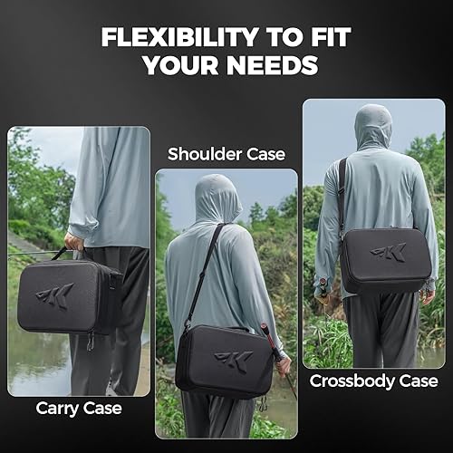 Miniatura 5 de KastKing Estuche de carrete de pesca mediano y grande, almacenamiento personalizado, diseño de divisor interno a prueba de golpes, sistema de carga