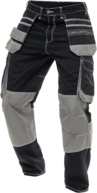 Mens Cargo Durable Pants Work Trouser with Tool Pockets Tactical Construction Work Safety Pants