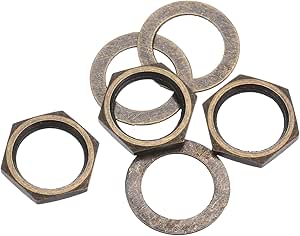 5 Set Guitar Nuts And Washers M9 Guitar Input Output Jack