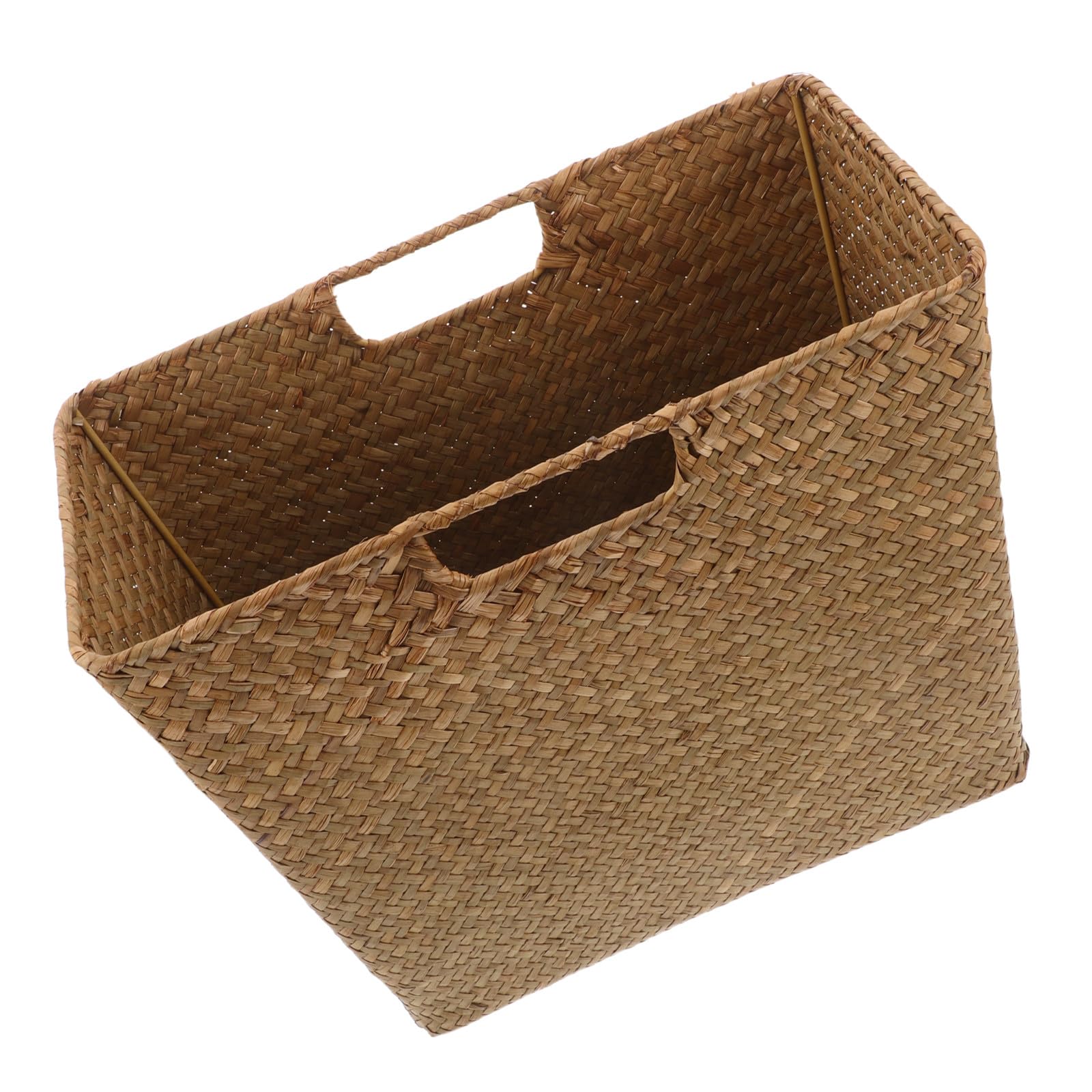 Panier rectangulaire jonc de mer organisateur salon cuisine rangement tressé main