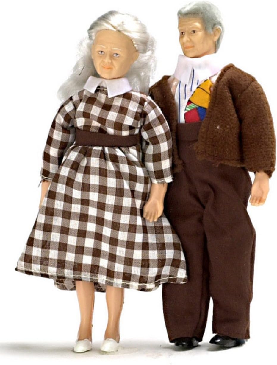 Melody Jane Dollhouse Miniature Modern People Grandma and Grandad 1:12 Grandparents