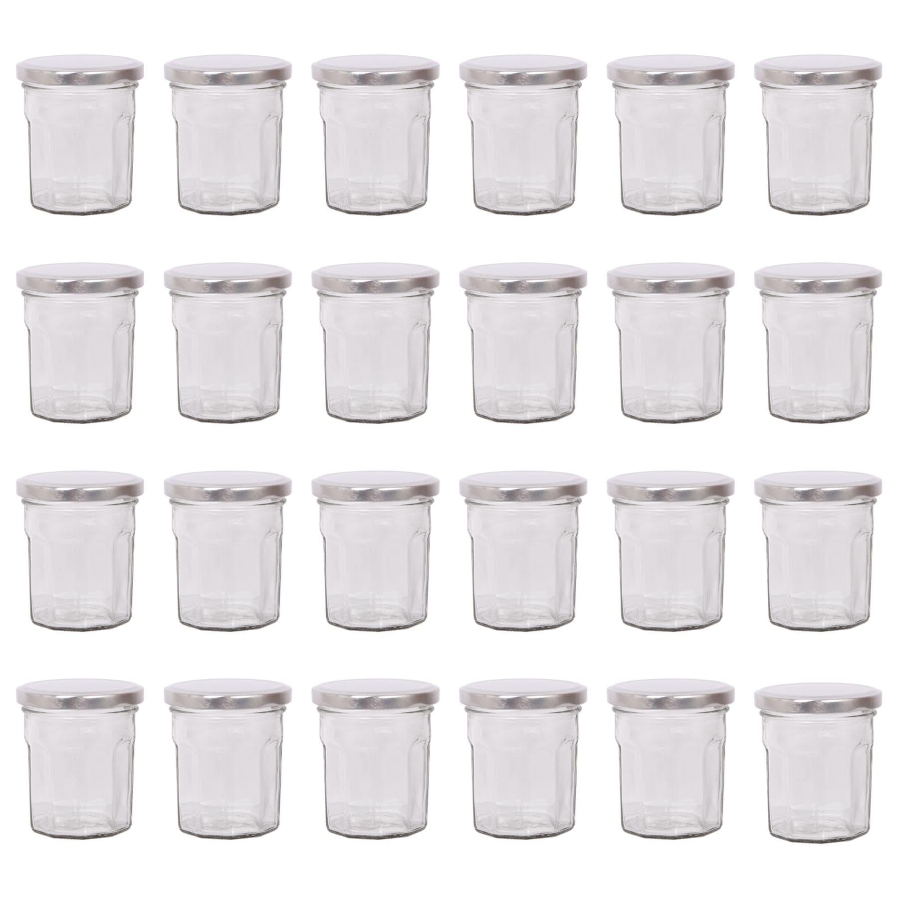 Argon Tableware 150Ml Glass Jam Jars With Airtight Silver LidsSet Of 24 Empty Screw Top Kitchen Storage Preserving Jar from B&Q