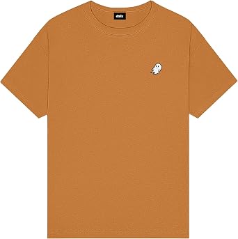 DALIX Ghost Midweight Embroidered Cotton Tee Jersey Mens