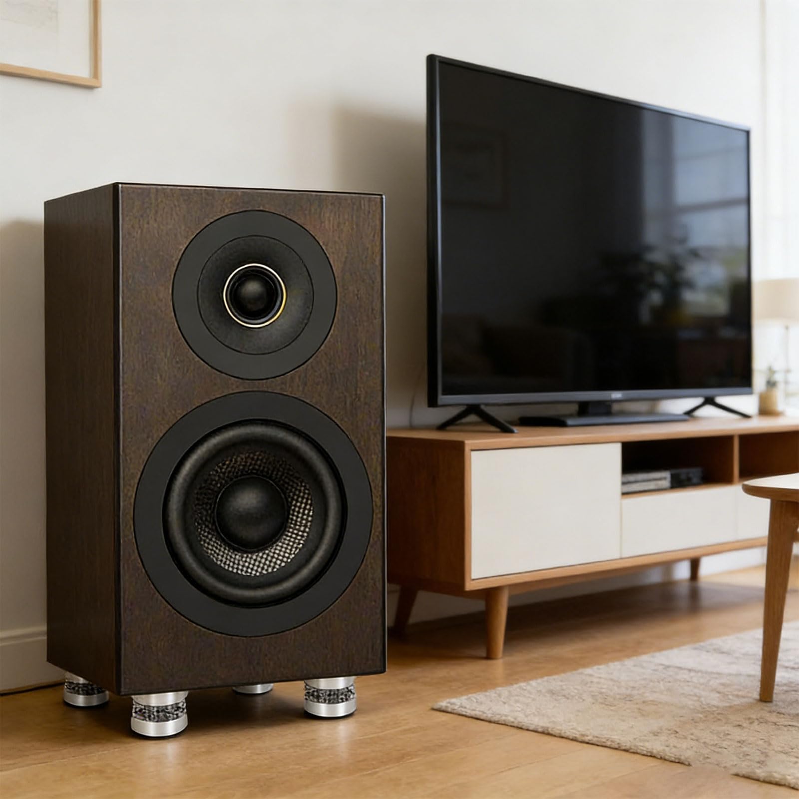 Piedini professionali per assorbire gli urti, base in gomma antiscivolo, 4 pezzi, design in alluminio, cuscinetti per smorzamento delle vibrazioni per lettori HiFi