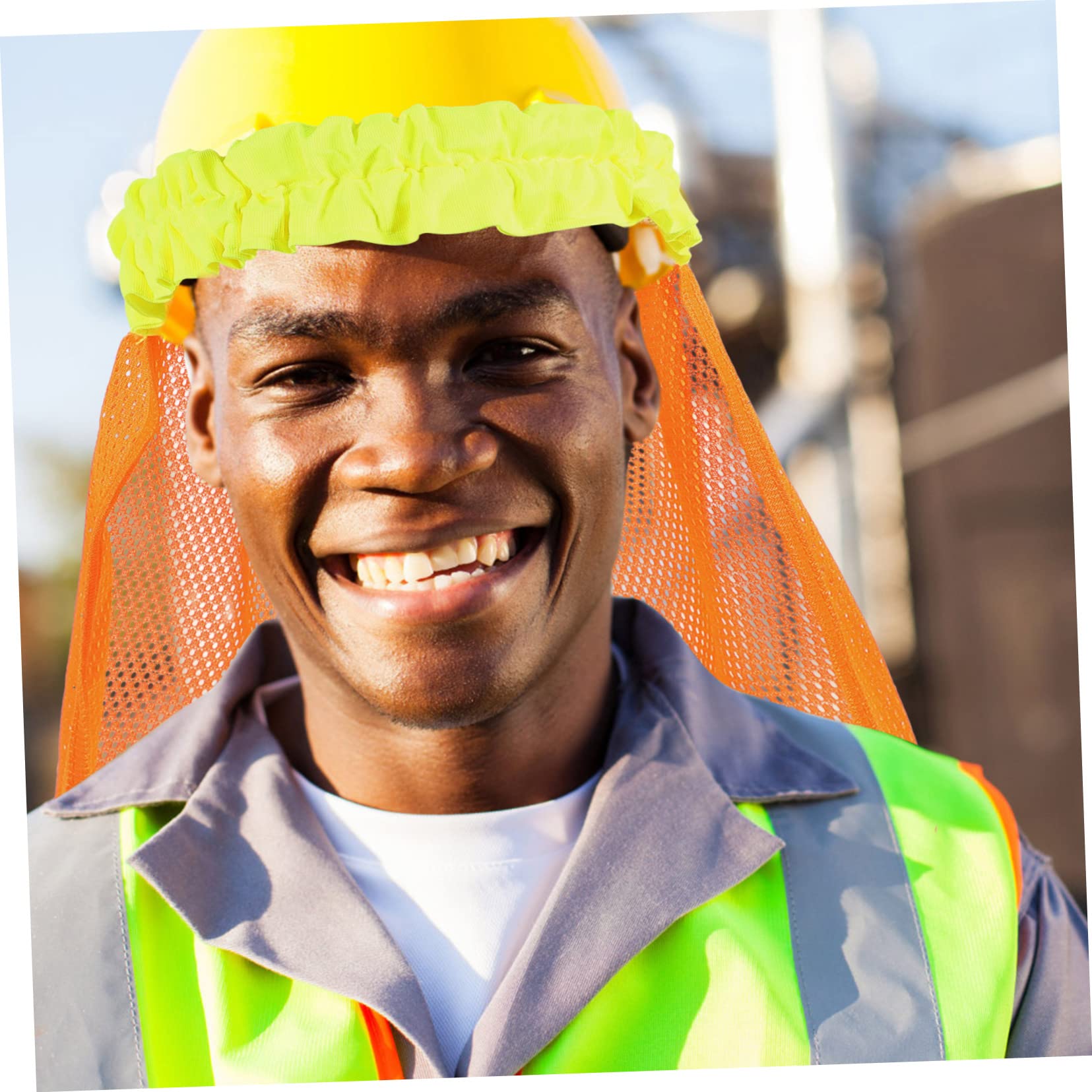 SHINEOFI Visiera Parasole Per Elmetto Uv Copertina Casco Hardhat Protezione Per Il Collo Protettore Del Cappello Accessori Per Elmetti Rete in Fibra Chimica