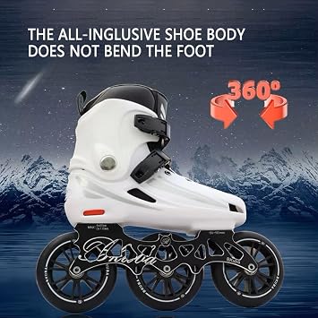 Inline Skates for High Performance, 110mm 3-Wheel Roller Skates for Unisex, Professional Skating Boots for Adults and Teens