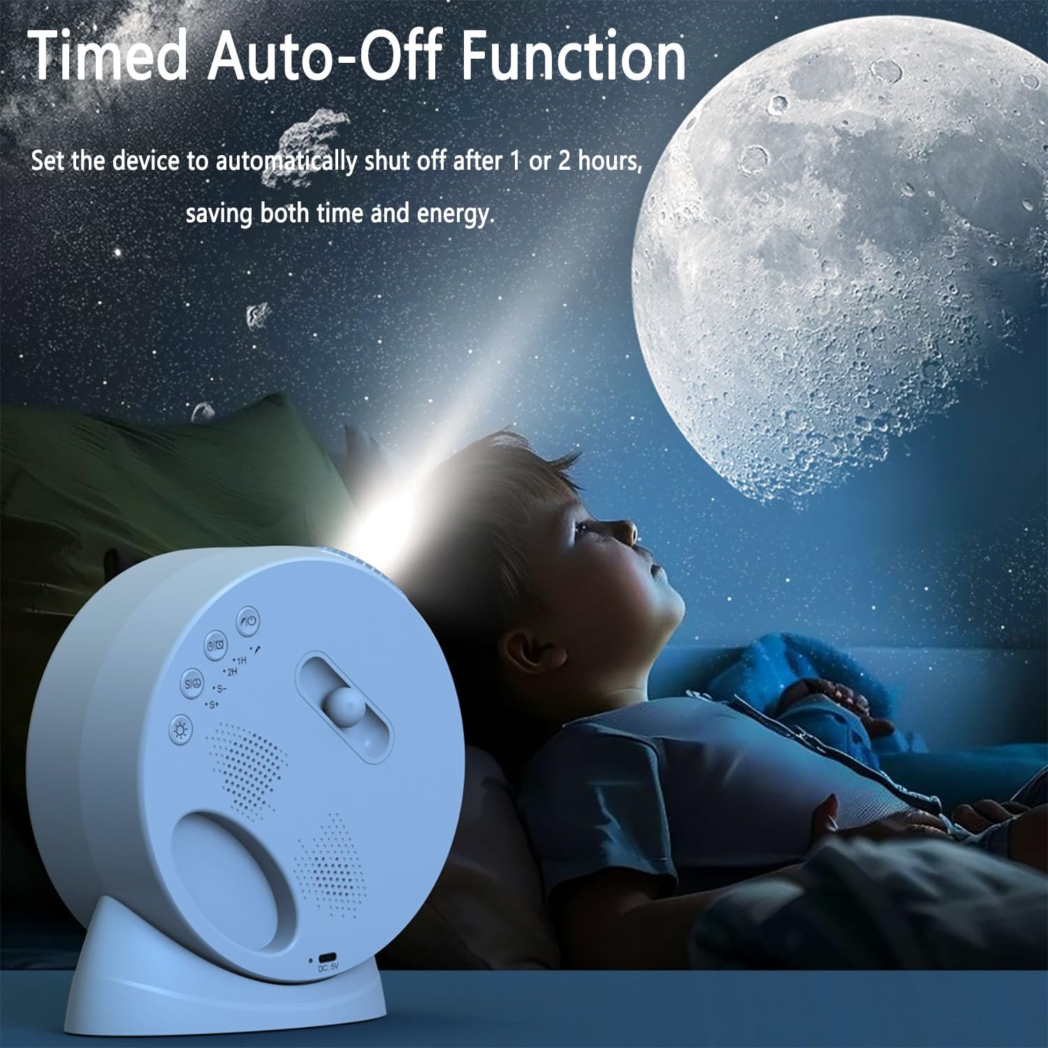 Proyector De Cielo Estrellado De Ensueño, Luz Ambiental Meteórica Y Colorida con 13 Discos De Película, Visualización De Hora Y Temperatura, Apagado Automático Y Función De Alarma para Fiestas