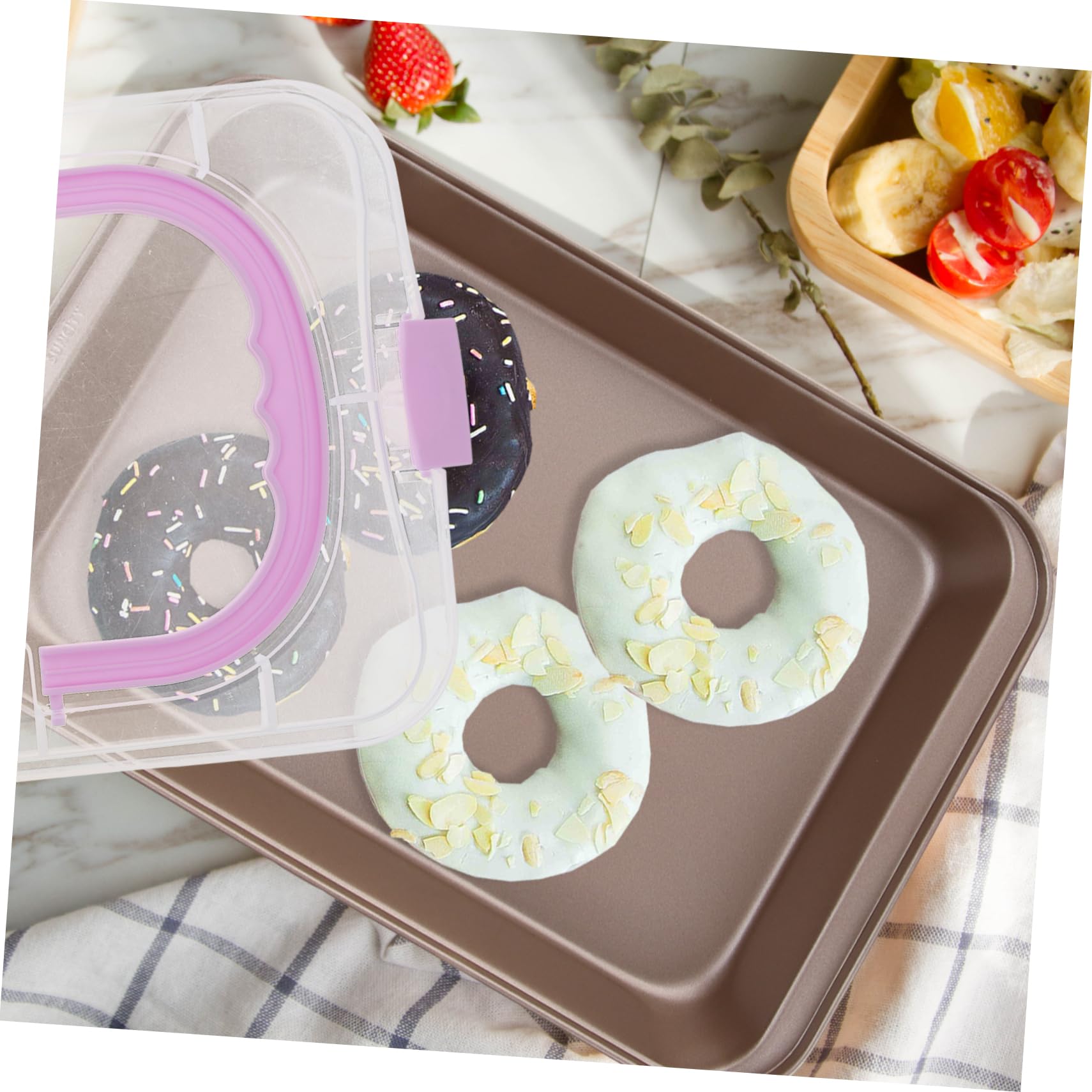 Mikinona Teglia Rettangolare Per Torte e Biscotti Con Coperchio Trasparente Antiaderente e Facile Da Trasportare Per Forno Di Casa e Ristoranti Perfetta Per Dolci e Snack