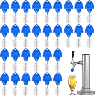 30 Pack Beer Plugs Tap Brush Beer Faucet Tap Brush Caps Cover Cleaning Brush for Draft Beer Faucet Cap, Blue