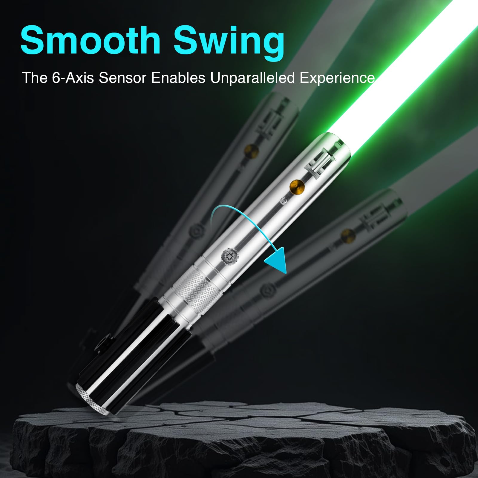 GADGETS 4 EVERYONE G4E Lichtschwert mit Bluetooth App, Smooth Swing, 16 Sound-Schriftarten, unendlicher RGB-Farbwechsel, Bewegungssteuerung, Upgrade RGB v3.0, Lichtschwert für Erwachsene und Cosplay