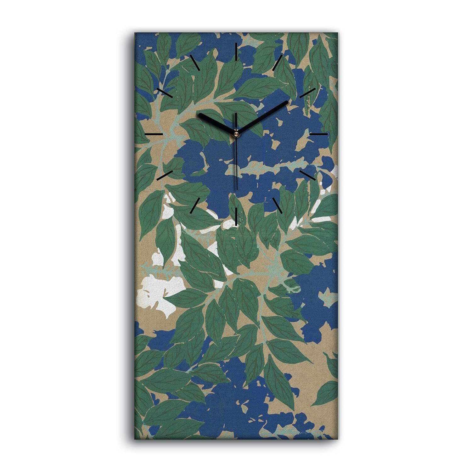 Horloge sur toile de style art moderne avec motifs abstraits et mécanisme discret