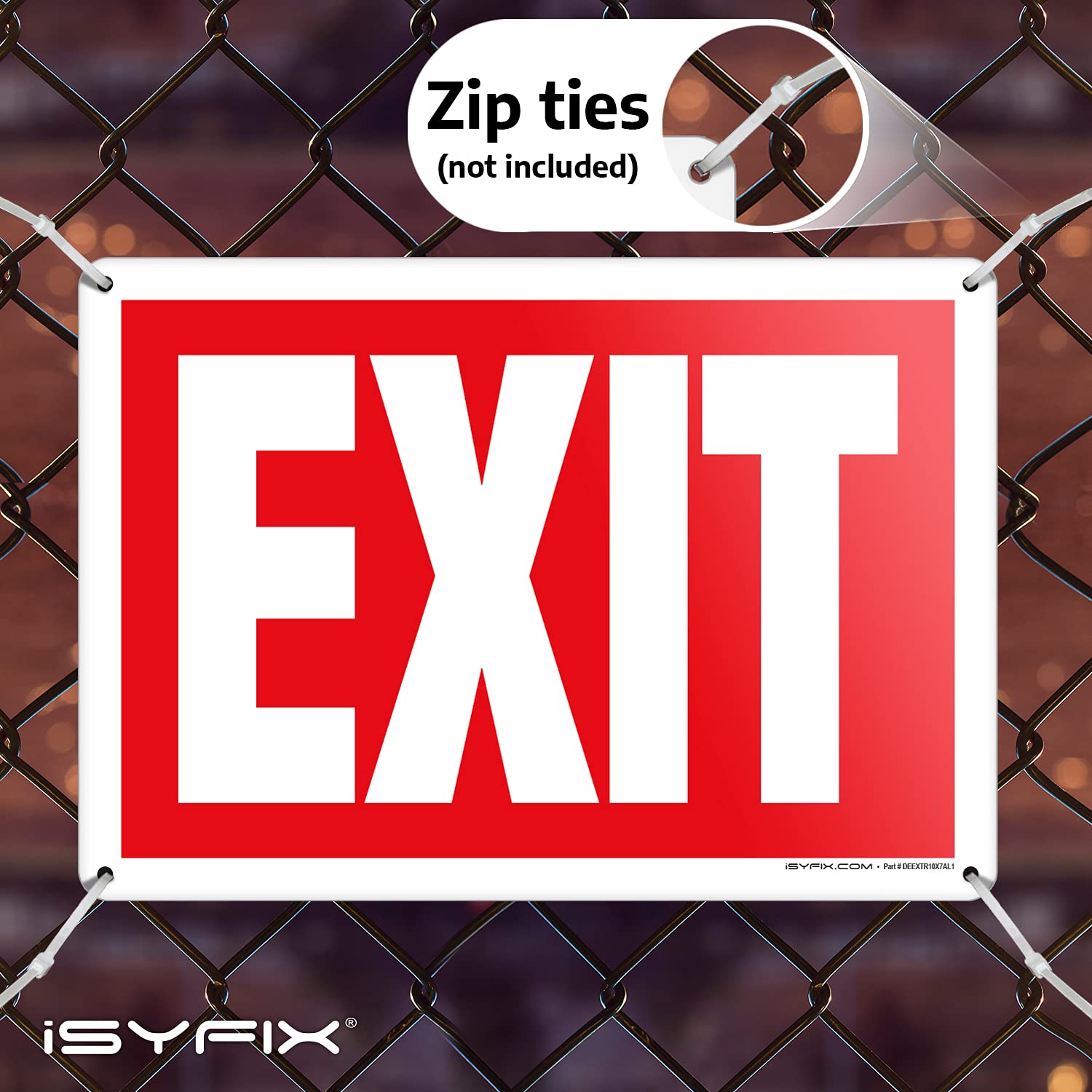 Snapklik.com : iSYFIX Exit Sign 1 Pack 10x7 Inch 100% Rust Free .040 ...