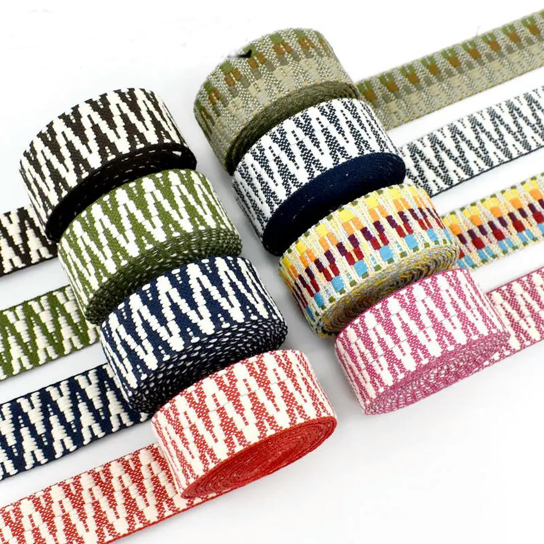 Decoratielint 100% polyester 5 cm 2 mm dikke jacquard webbingen tapes tas strap riem linten for Diy Kleding bias bindende naaien accessoires Geweven Band (Size : Pink