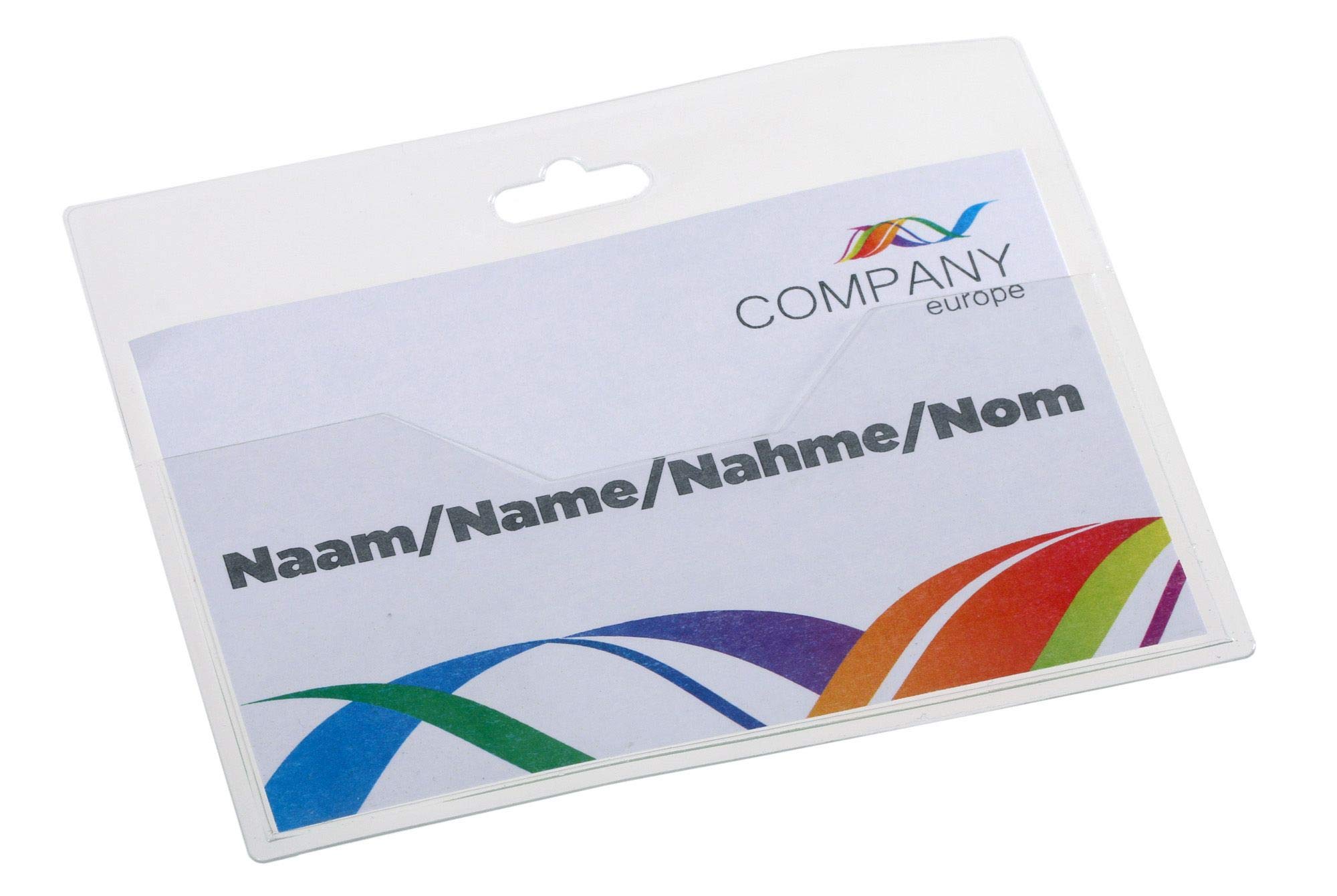 EUROPEL ID Holder Badges & Blank Card Insert Sheets, Landscape, Open, Transparent (Pack of 24), 90 x 60 mm - Image 2