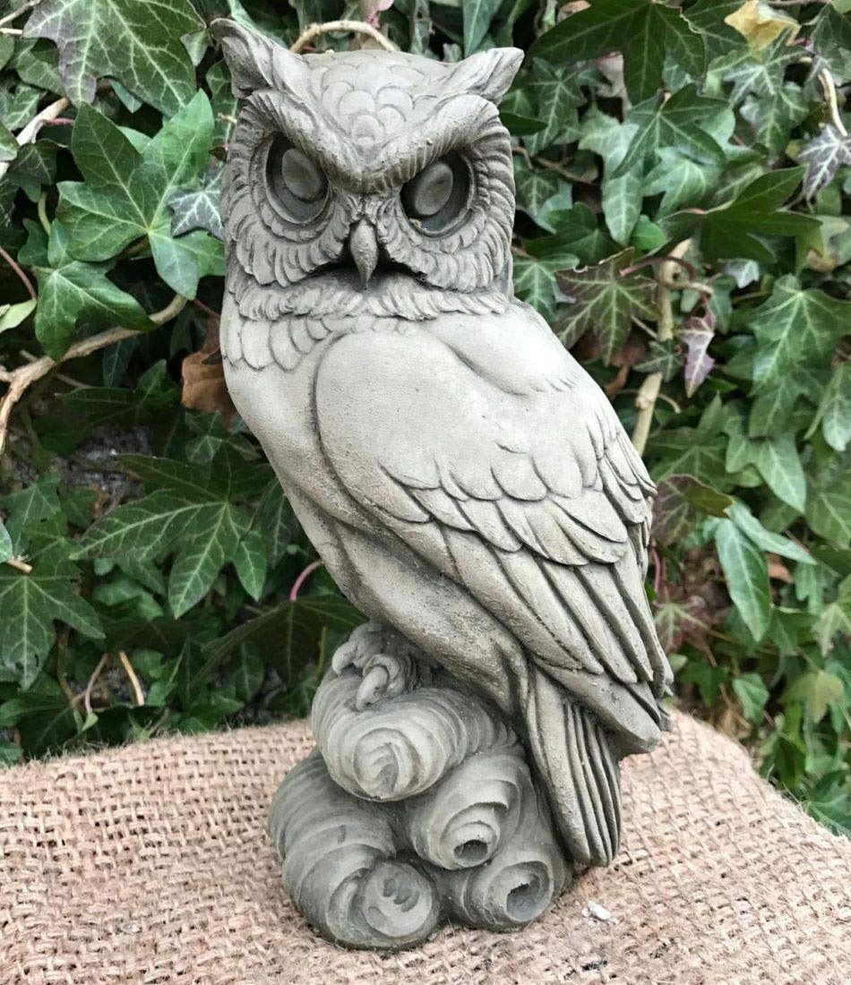 Hawk Owl Statue | Reconstituted Stone Animal Bird Concrete Garden Ornament Decor