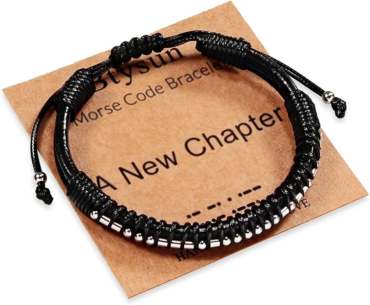Inspirational Gifts for Men Morse Code Bracelets Mens Bracelets Graduation Gifts for Him Fathers Day Adjustable Leather Bracelet Motivational Birthday Annivesary Jewelry Stocking Stuffers for Men