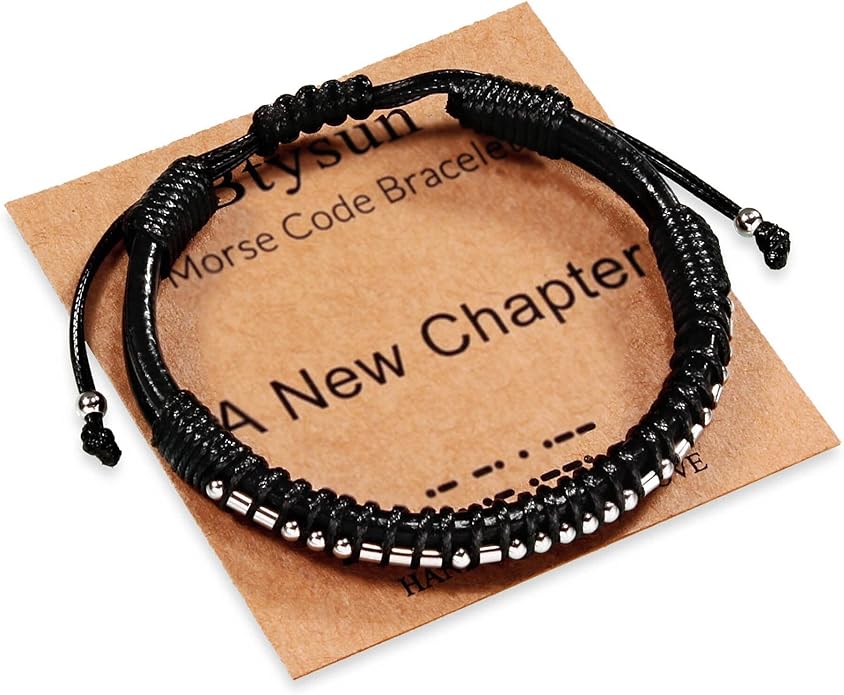 Inspirational Gifts for Men Morse Code Bracelets Mens Bracelets Graduation Gifts for Him Fathers Day Adjustable Leather Bracelet Motivational Birthday Annivesary Jewelry Stocking Stuffers for Men