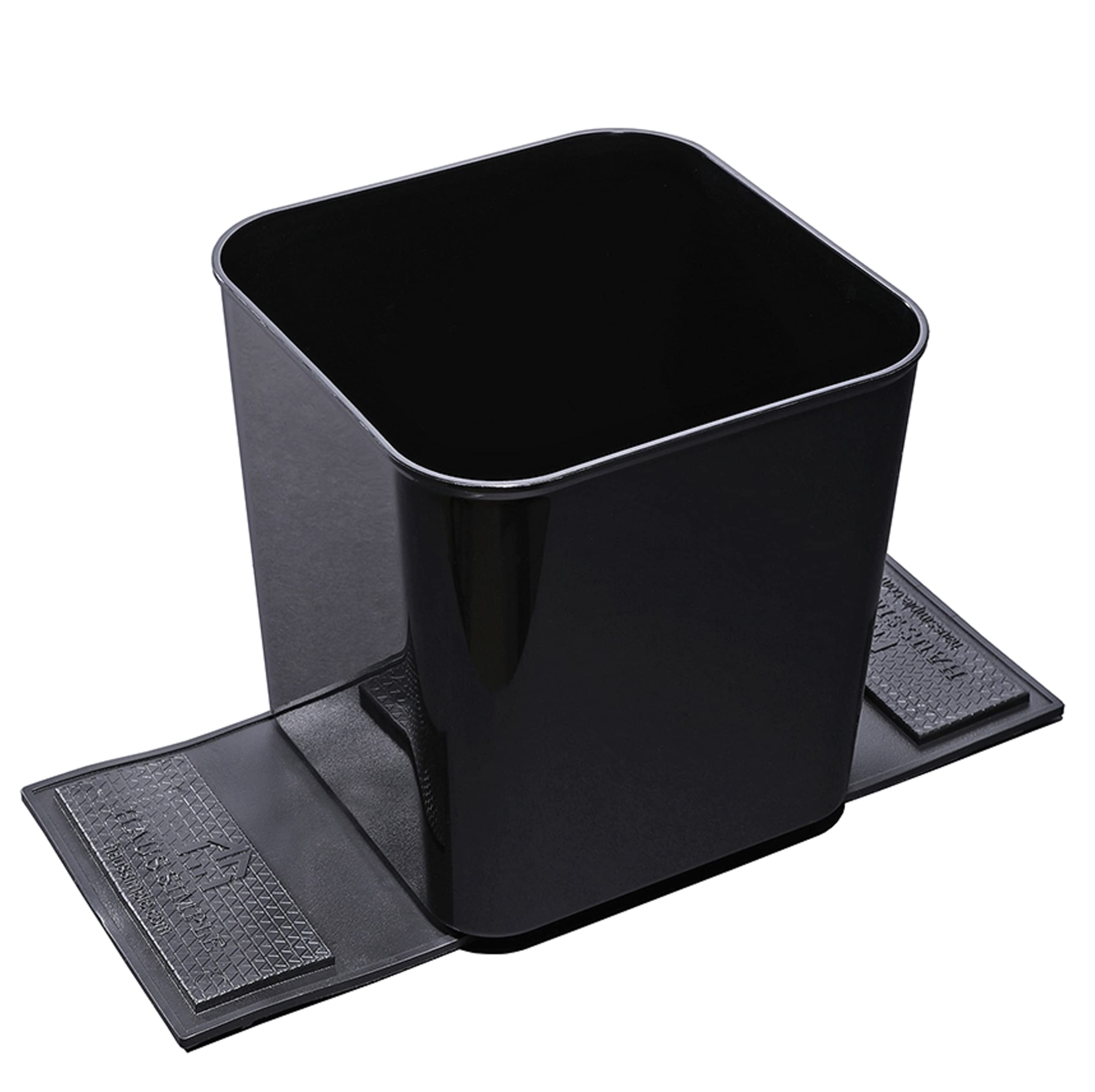 Car Trash Can Garbage Bin 1.4 Gallon Plastic Spill-Proof Auto Wastebasket with Stability Flaps Free 20 Drawstring Trash Bags 7.5 x 7.3 in (Black w/o Trash Bag)